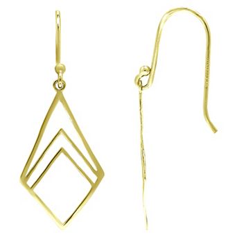 Aleure Precioso Modern Kite Shaped Drop Fishhook Earrings