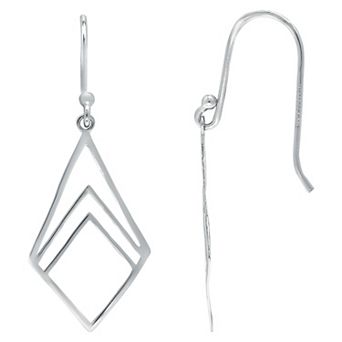 Aleure Precioso Modern Kite Shaped Drop Fishhook Earrings