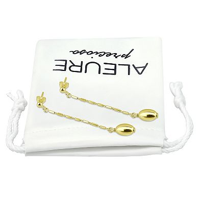 Aleure Precioso Oval Bead & Chain Drop Earrings