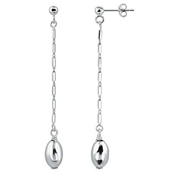 Aleure Precioso Oval Bead & Chain Drop Earrings
