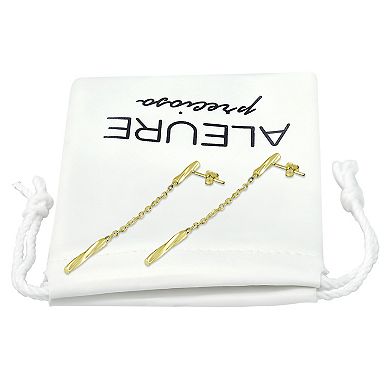 Aleure Precioso Chain & Twisted Bar Drop Earrings