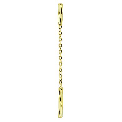 Aleure Precioso Chain & Twisted Bar Drop Earrings