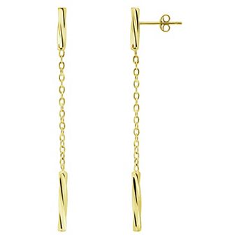 Aleure Precioso Chain & Twisted Bar Drop Earrings