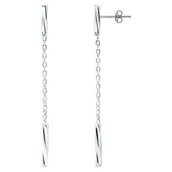 Aleure Precioso Chain & Twisted Bar Drop Earrings