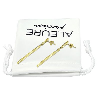 Aleure Precioso Twisted Bar Drop Earrings