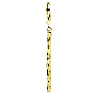 Aleure Precioso Twisted Bar Drop Earrings