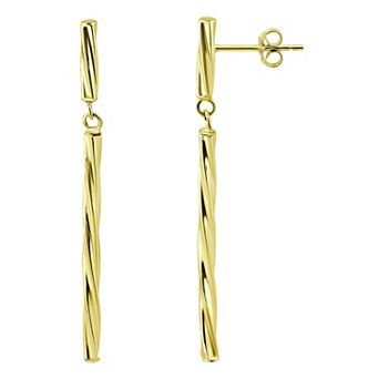 Aleure Precioso Twisted Bar Drop Earrings