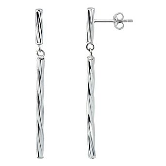 Aleure Precioso Twisted Bar Drop Earrings