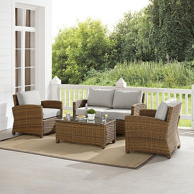 Crosley Bradenton Outdoor Conversation Loveseat, Chair & Coffee Table 4-piece Set