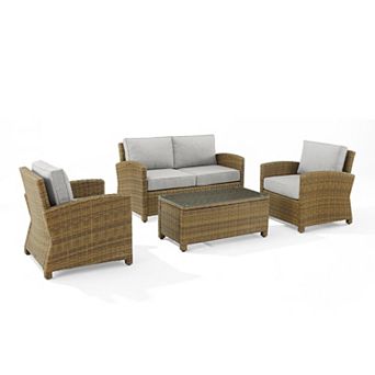 Crosley Bradenton Outdoor Conversation Loveseat, Chair & Coffee Table 4 pc Set