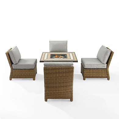 Crosley Bradenton Outdoor Conversation Fire Pit & Patio Chair 5-piece Set