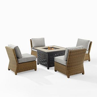Crosley Bradenton Outdoor Conversation Fire Pit & Patio Chair 5 pc Set