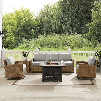 Crosley Bradenton Outdoor Rocker, Couch, End Table & Fire Pit 5-piece Set
