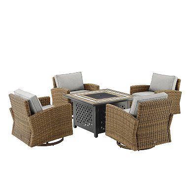 Crosley Bradenton Outdoor Conversation Fire Pit & Chair 5-piece Set