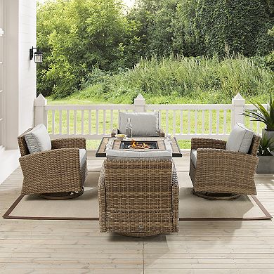 Crosley Bradenton Outdoor Conversation Fire Pit & Chair 5-piece Set