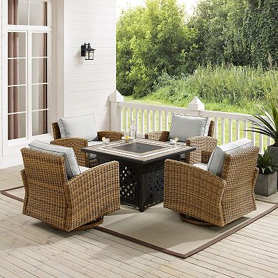 Crosley Bradenton Outdoor Conversation Fire Pit & Chair 5-piece Set