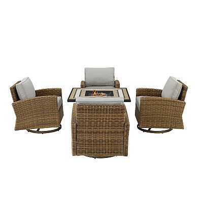 Crosley Bradenton Outdoor Conversation Fire Pit & Chair 5-piece Set
