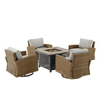 Crosley Bradenton Outdoor Conversation Fire Pit & Chair 5 pc Set