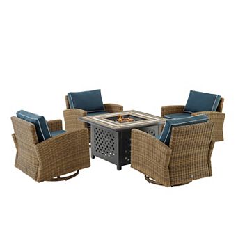 Crosley Bradenton Outdoor Conversation Fire Pit & Chair 5 pc Set