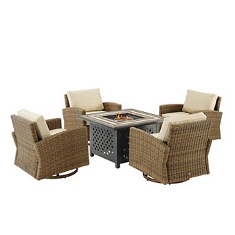 Crosley Bradenton Outdoor Conversation Fire Pit & Chair 5 pc Set
