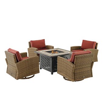 Crosley Bradenton Outdoor Conversation Fire Pit & Chair 5 pc Set