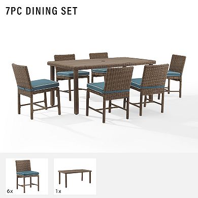 Crosley Bradenton Outdoor Wicker Dining Table & Chair 7-piece Set