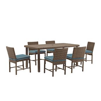 Crosley Bradenton Outdoor Wicker Dining Table & Chair 7 pc Set