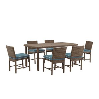 Crosley Bradenton Outdoor Wicker Dining Table & Chair 7 pc Set