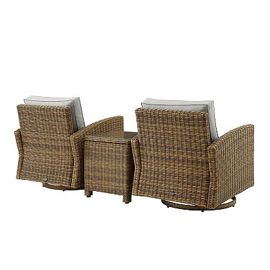 Crosley Bradenton Swivel Patio Chair & End Table 3-piece Set