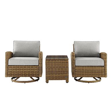 Crosley Bradenton Swivel Patio Chair & End Table 3-piece Set