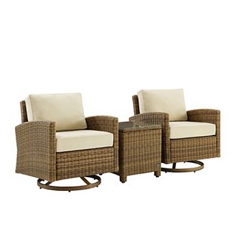 Crosley Bradenton Swivel Patio Chair & End Table 3 pc Set