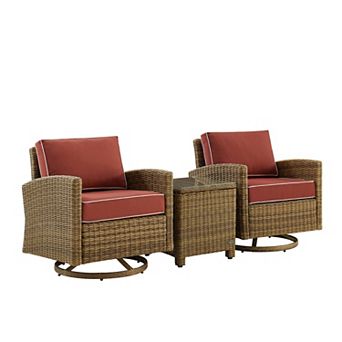 Crosley Bradenton Swivel Patio Chair & End Table 3 pc Set