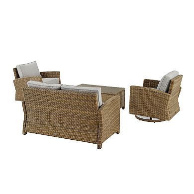 Crosley Bradenton Swivel Rocker & Sunbrella Conversation Set