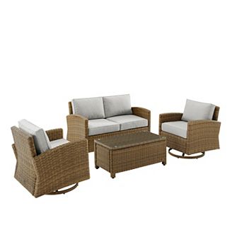 Crosley Bradenton Swivel Rocker & Sunbrella Conversation Set