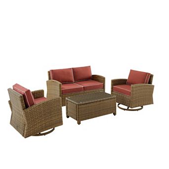 Crosley Bradenton Swivel Rocker & Sunbrella Conversation Set
