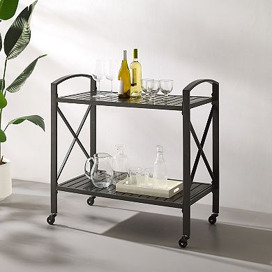 Crosley Kaplan Outdoor Metal Bar Cart