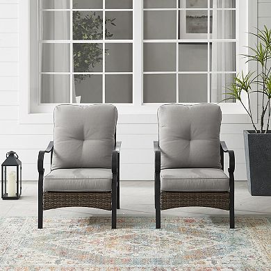 Crosley Dahlia Outdoor Metal & Wicker Armchair 2-pc. Set