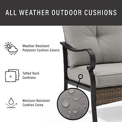Crosley Dahlia Outdoor Metal & Wicker Armchair 2-pc. Set