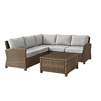 Crosley Bradenton Outdoor Wicker Sectional 4 pc Set