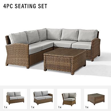 Crosley Bradenton Outdoor Wicker Sectional 4-pc. Set