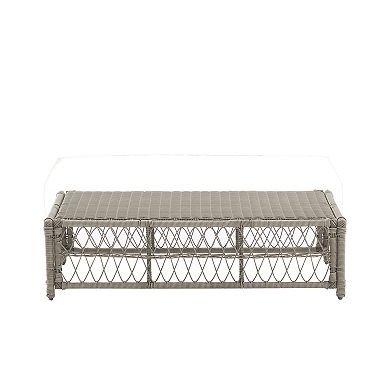 Crosley Thatcher Outdoor Wicker Coffee Table Ottoman