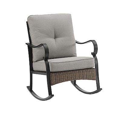 Crosley Dahlia Outdoor Metal & Wicker Rocking Chair 2-pc. Set