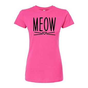 Juniors' Meow Fitted Graphic Tee