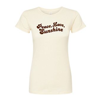 Juniors' Peace Love Sunshine Fitted Graphic Tee