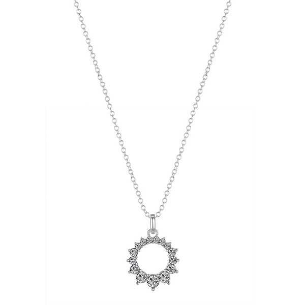 Brilliance Crystal Open Circle Pendant Necklace