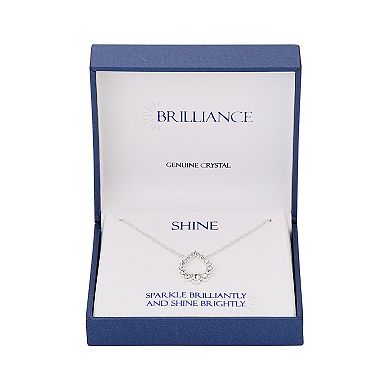 Brilliance Crystal Open Teardrop Pendant Necklace