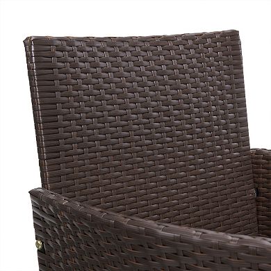 Lavish Home Faux Rattan Chair & End Table Patio Furniture 3-pc. Set