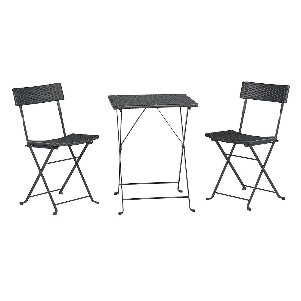 Lavish Home Folding Patio Bistro Table & Chair 3-piece Set