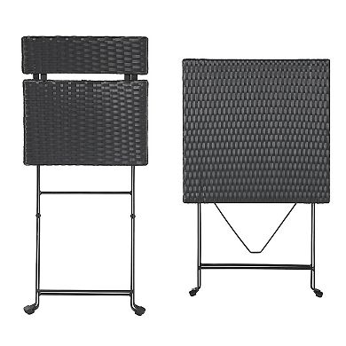 Lavish Home Folding Patio Bistro Table & Chair 3-piece Set