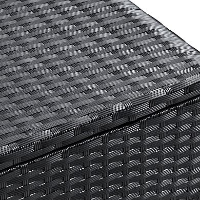 Lavish Home Faux Rattan Patio Chair & End Table 3-piece Set